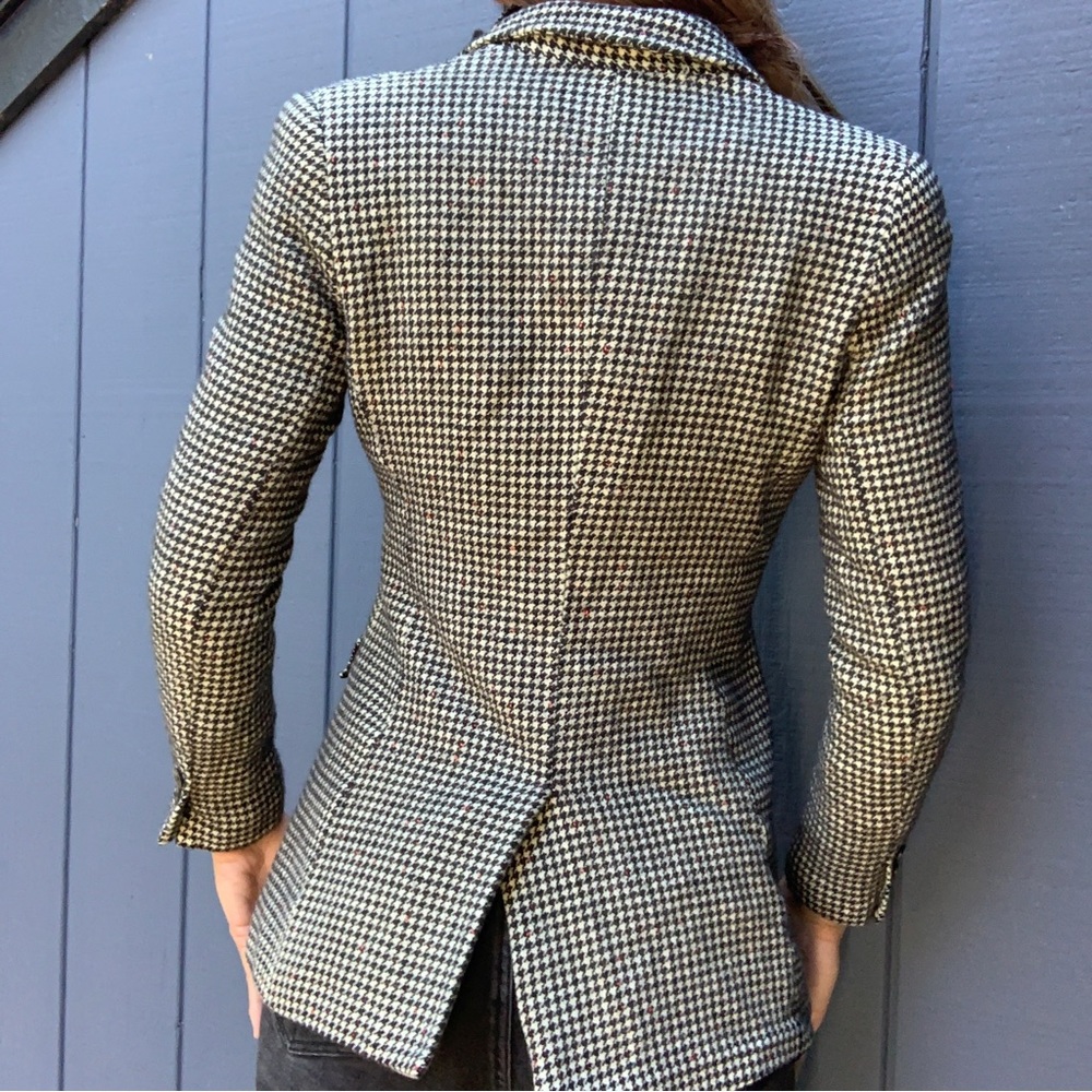 Vintage Jon houndstooth blazer with floral detail Sz 6 - Picture 6 of 6